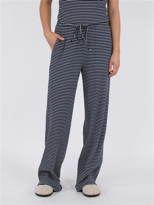 Se Neo Noir Geri Stripe Pants Kvinde Dark Navy Bukser Med Brede Ben Str 34 - hos Magasin ved Magasin