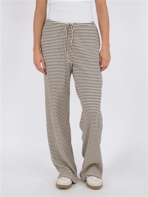 Neo Noir Geri Stripe Pants Kvinde Sand Bukser Med Brede Ben Str 44 - hos Magasin