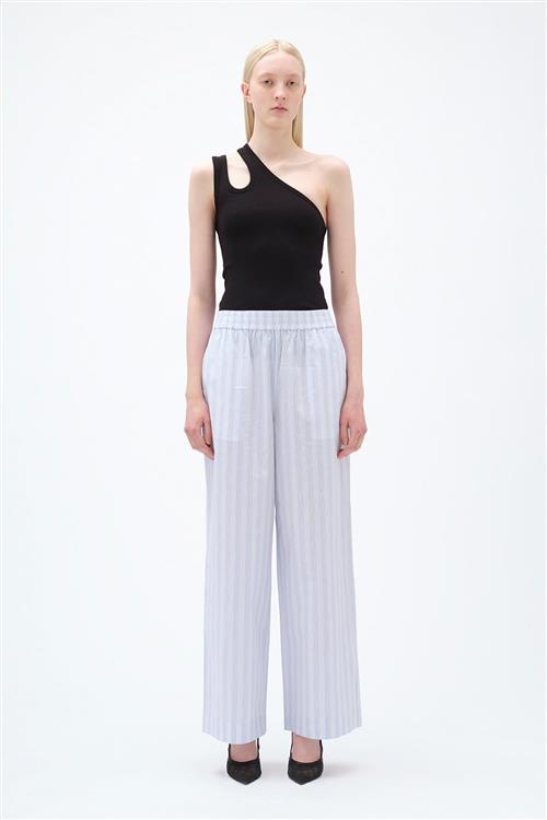 REMAIN Striped Wide Pants Kvinde Grapemist Comb. Bukser Med Brede Ben Str 36 - hos Magasin