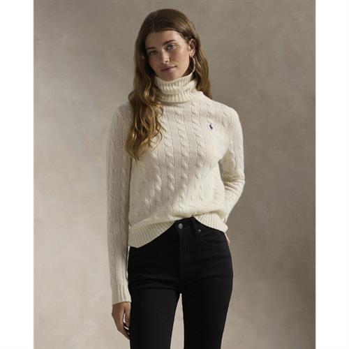 Polo Ralph Lauren 2/15 Wool Cash Rwslsl-swt Kvinde Authentic Cream Sweaters Str L - hos Magasin