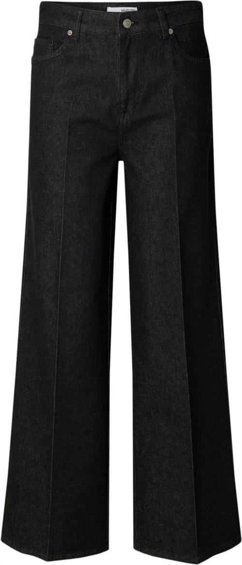 Selected Femme Slfcora HW Denim Pant Kvinde Black Denim/rinse Jeans Str "26/""32" Denim - hos Magasin