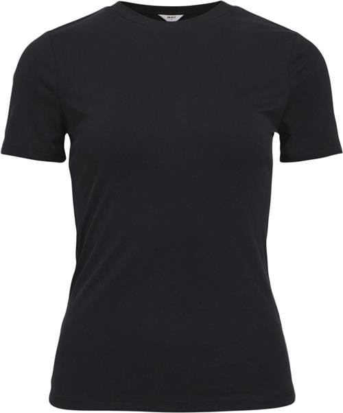 Se Object Objannie RIB S/S TOP Noos Kvinde Black Kortærmede T-shirts Str XL - hos Magasin ved Magasin