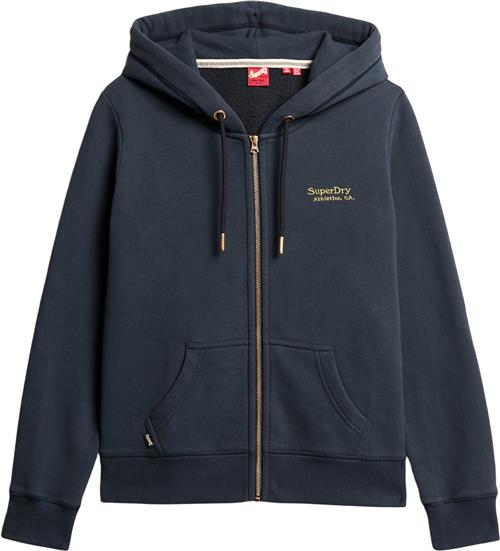 Superdry Essential Logo ZIP Hoodie Kvinde Richest Navy Hættetrøjer Str M - hos Magasin