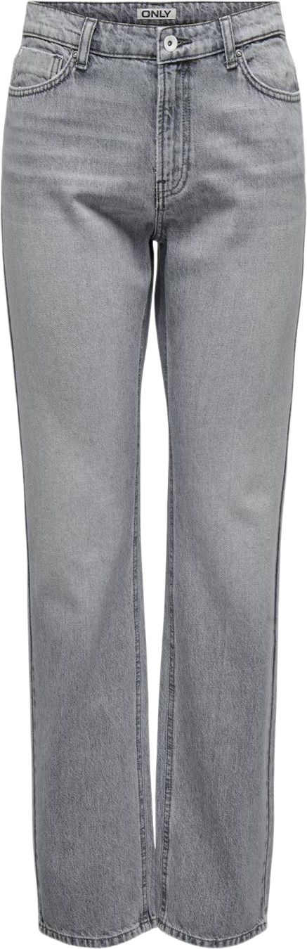 Se ONLY Onljaci MW Straight DNM Sty672 Kvinde Medium Grey Denim Straight Jeans Str "26/""32" - hos Magasin ved Magasin