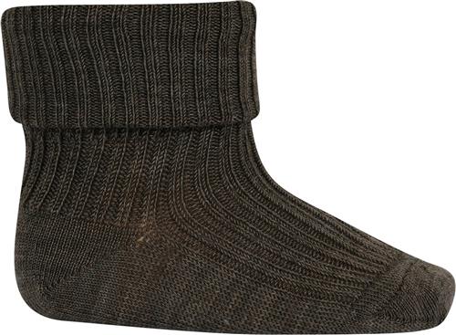 mpKids Wool rib Baby Socks Str 19/21 - Brun Strømper hos Magasin