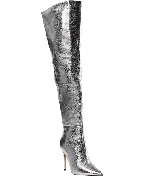 Steve Madden Epic Boots Kvinde Silver Langskaftede Støvler Str 40 - hos Magasin