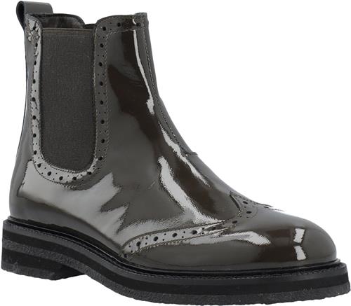 Se Cashott Casbetty Brogue Chelsea Boot Patent Kvinde Coffee Ankelstøvler Str 39 - hos Magasin ved Magasin