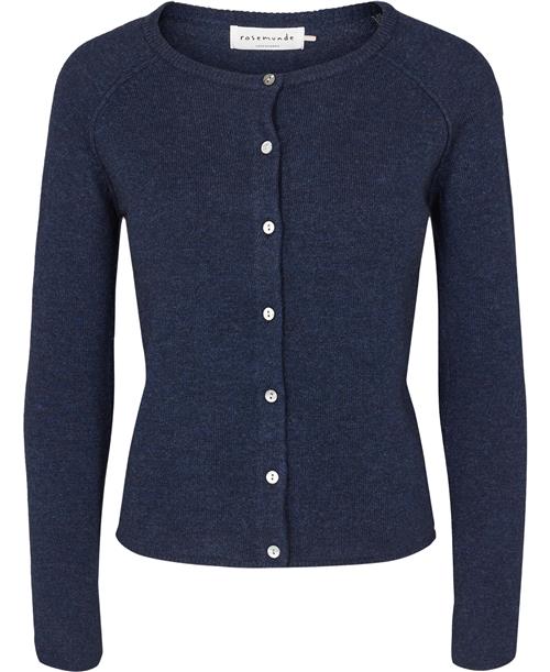 Rosemunde Cashmere Cardigan ls Kvinde Dark Navy Melange Cardigans Str L Cashmere - hos Magasin