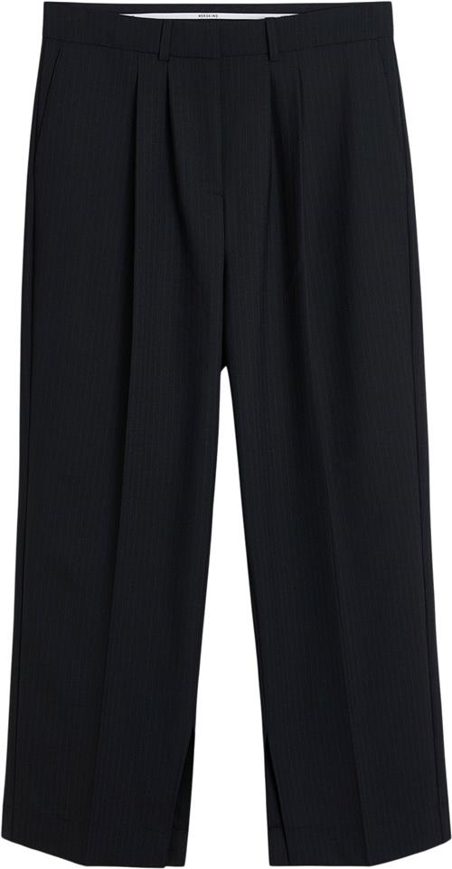 Se HERSKIND Rupert Pants Kvinde Navy Stripe Bukser Med Brede Ben Str 42 - hos Magasin ved Magasin