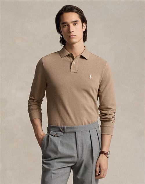 Polo Ralph Lauren Basic Meshlsl-knt Mand Italian Heather/c8135 Langærmede Poloer Classic Fit Str S - Bomuld hos Magasin