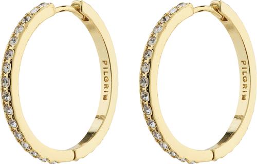 Pilgrim Ebna Maxi Crystal Hoops Goldplated One size - Creoler hos Magasin