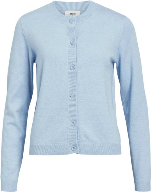 Se Object Objthess L/S Short Cardigan Noos Kvinde Brunnera Blue/melange Col Cardigans Str S - hos Magasin ved Magasin