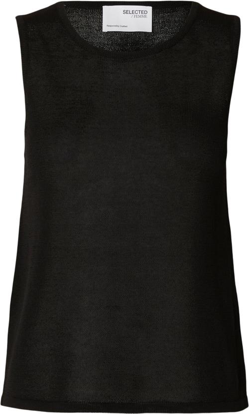 Se Selected Femme Slfmoon SUS SL Knit TOP B Kvinde Sort Tanktoppe Str L - hos Magasin ved Magasin