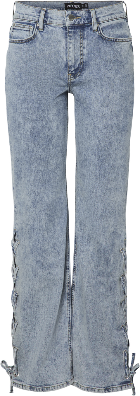 Pieces Pcfenda MW Straight Denim Jeans D2D Kvinde Blå Jeans Str M Denim - hos Magasin