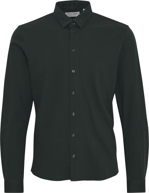 Casual Friday Cfarthur LS BU Jersey Shirt Kvinde Darkest Spruce Skjorter Slim Fit Str L - hos Magasin