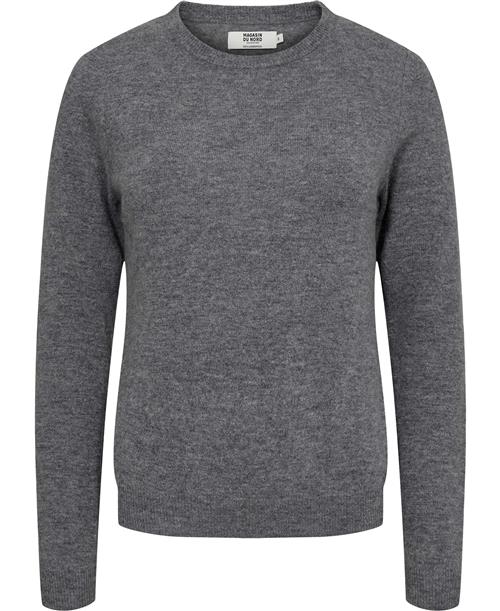 Magasin du Nord Collection Magasin Myrna 1 RWS Strik Lambswool Kvinde Medium Grey Melange Sweaters Str L Uld