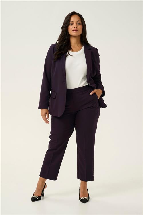 Kaffe Curve Kcsakira Cropped Pants Kvinde Dawn Purple Bukser Med Lige Ben Str 46 - hos Magasin