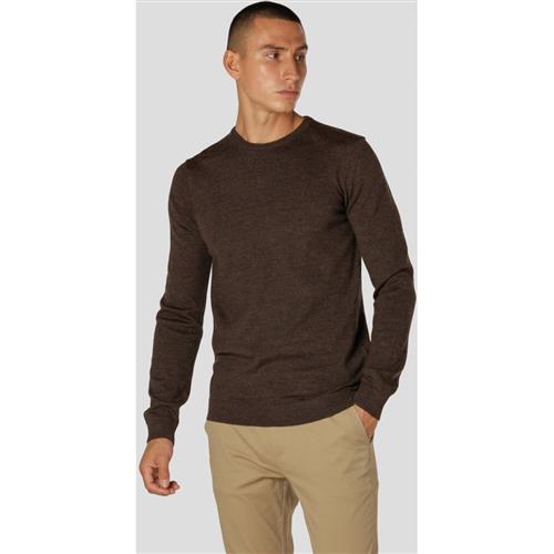 Clean Cut Copenhagen Merino Wool Crew Mand Brown Melangè Sweaters Str XL Merino - hos Magasin