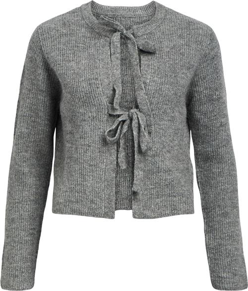 Object Objparvi Knit Cardigan 130 Kvinde Medium Grey Melange Cardigans Str L - hos Magasin