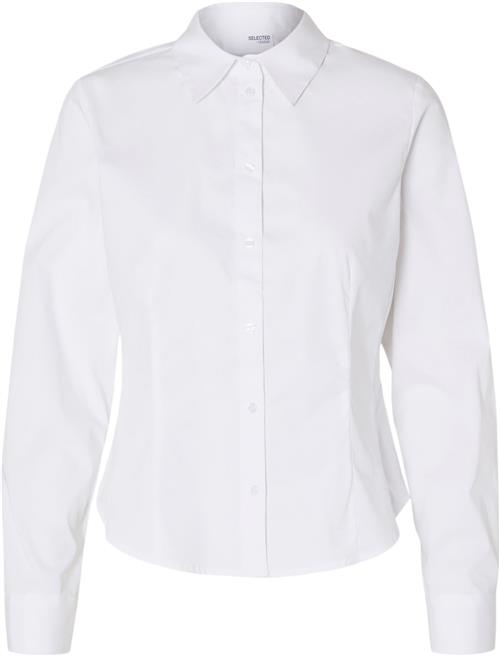 Se Selected Femme Slfamira LS Fitted Shirt Noos Kvinde Hvid Langærmede Skjorter Slim Fit Str 38 - hos Magasin ved Magasin