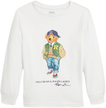 Polo Ralph Lauren 26/1 Jerseylscnpom4-kn-tsh Str 3 År - Deckwash White Langærmede T-shirts hos Magasin