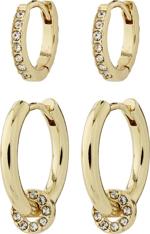 Se Pilgrim Scottie Recycled Earrings 2in-1 set Gold-plated one size - Creoler hos Magasin ved Magasin