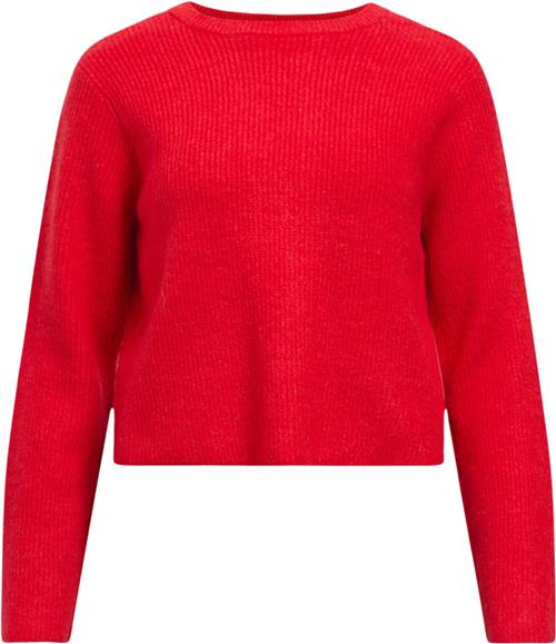 Se Object Objparvi Knit Cardigan Noos Kvinde Flame Scarlet/melange Col Sweaters Regular Fit Str S - hos Magasin ved Magasin