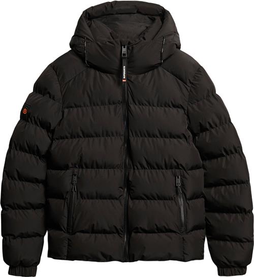 Superdry Hooded Sports Puffer Jacket Mand Black Overgangsjakker Str L - hos Magasin