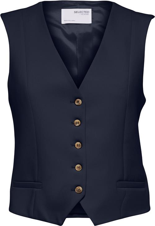 Selected Femme Slfrita Vest EX Dark SAP MEL Kvinde Dark Sapphire/melange Veste Str 34 - hos Magasin