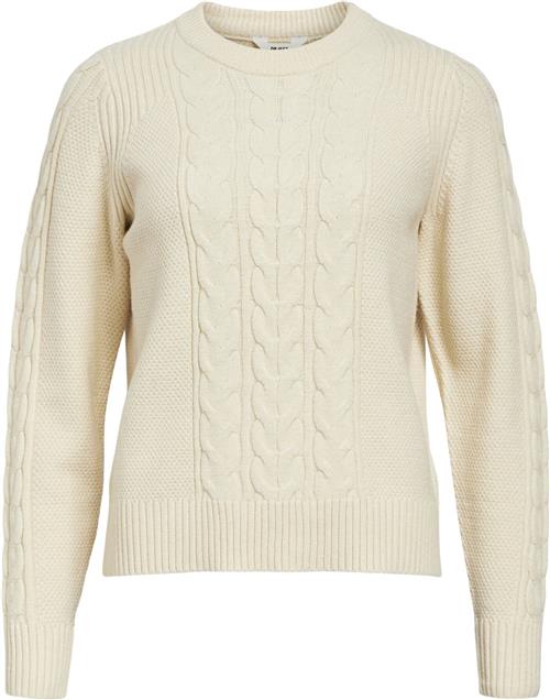 Se Object Objdoris RE L/S Knit Pullover Noos Kvinde Sandshell/melange Sweaters Regular Fit Str L - hos Magasin ved Magasin