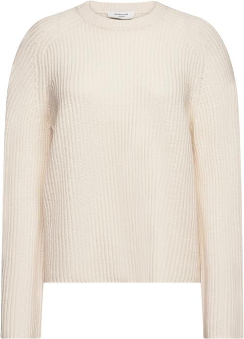 Rosemunde Fisherman rib Pullover Kvinde Hvid Sweaters Str M - Uld hos Magasin