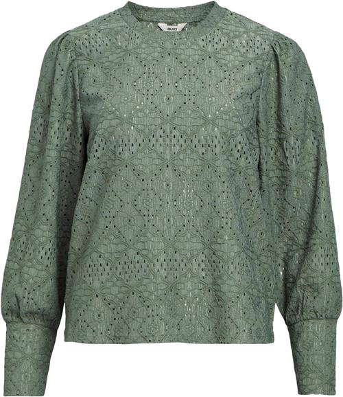 Object Objfeodora L/S TOP Noos Kvinde Dark Forest Toppe Regular Fit Str S - hos Magasin