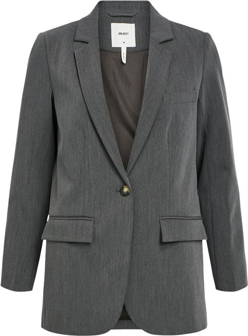 Object Objsigrid L/S Blazer Noos Kvinde Medium Grey Melange Blazere Str 36 - hos Magasin