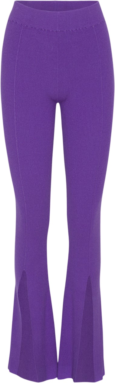 Se REMAIN Dense Knit Slit Pants Kvinde Passion Flower Flare Bukser Str 38 - hos Magasin ved Magasin