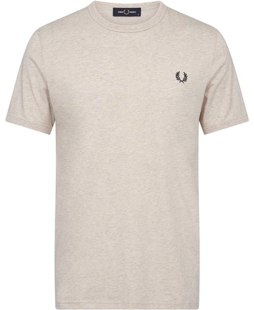 Se Fred Perry M3519 Mand Porridge Marl Kortærmede T-shirts Str L - Bomuld hos Magasin ved Magasin