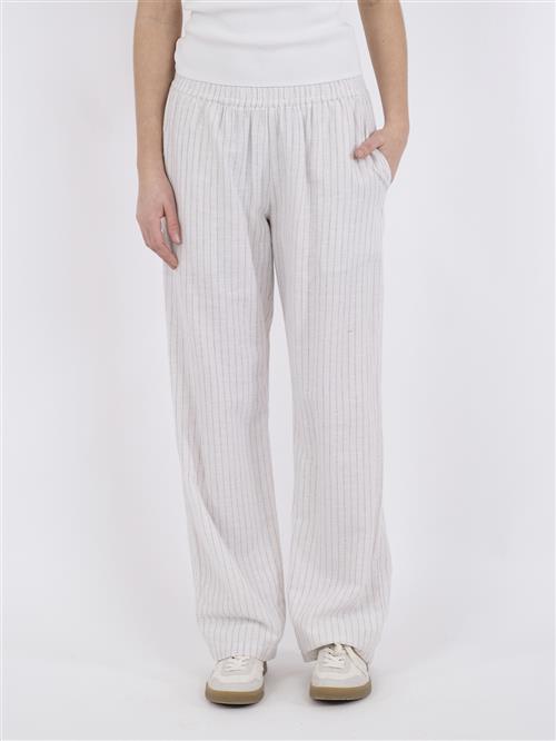 Neo Noir Astra Simple Stripe Pants Kvinde Off White Bukser Med Lige Ben Str 42 - hos Magasin