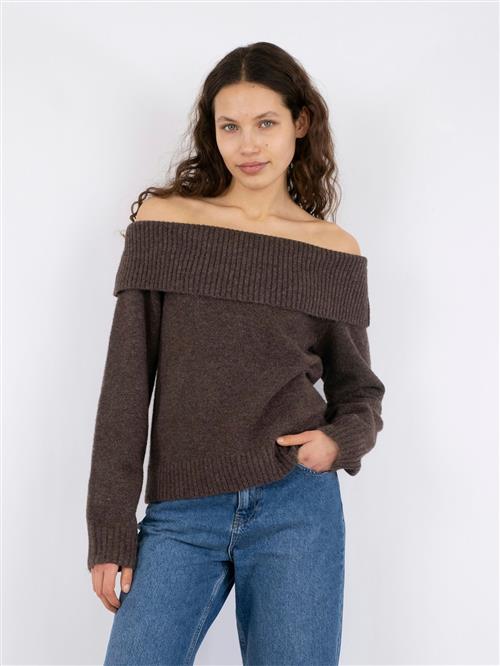 Se Neo Noir Jane Knit Blouse Kvinde Brown Melange Sweaters Str 42 - hos Magasin ved Magasin