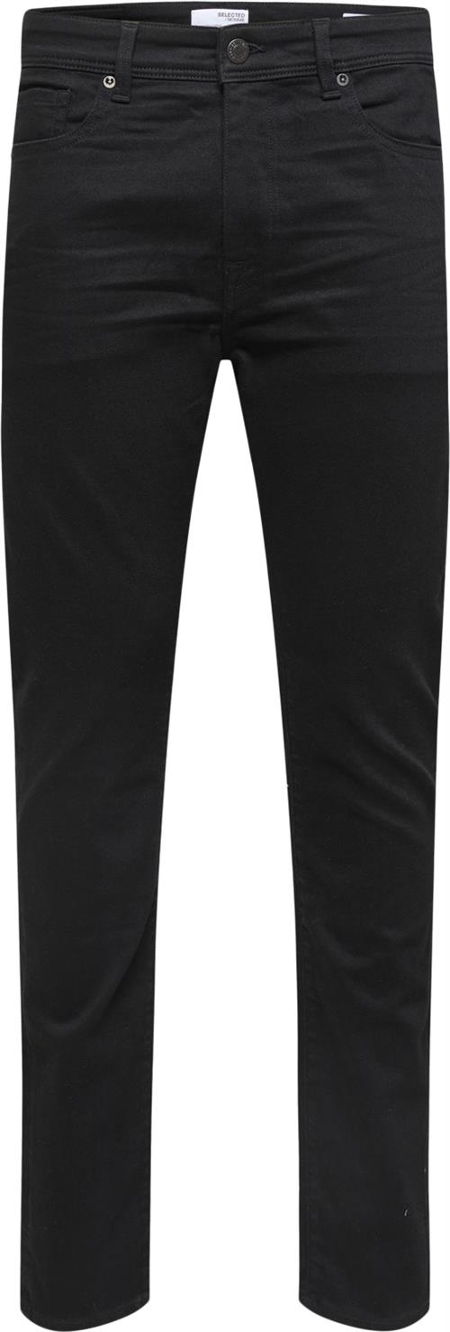 Selected Homme Slhslimleon 24001 Black ST Jeans W Mand Black Denim Jeans Str "29/""32" - hos Magasin