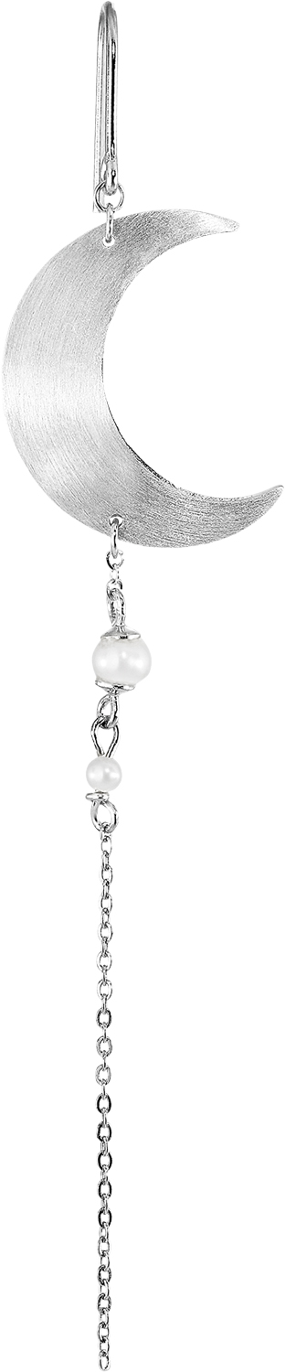 Jane Kønig Half Moon Earring With Pearl Chain one size - Ørehænger hos Magasin