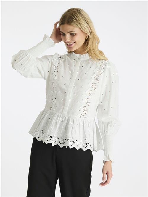 Se Neo Noir Maviana Emb Blouse Kvinde White Langærmede Bluser Str 40 - hos Magasin ved Magasin