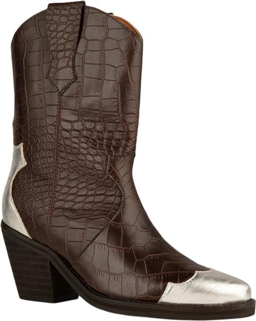 Shoe The Bear Stbnancy Western Croco Kvinde Dark Brown Cowboy & Biker Str 41 - hos Magasin