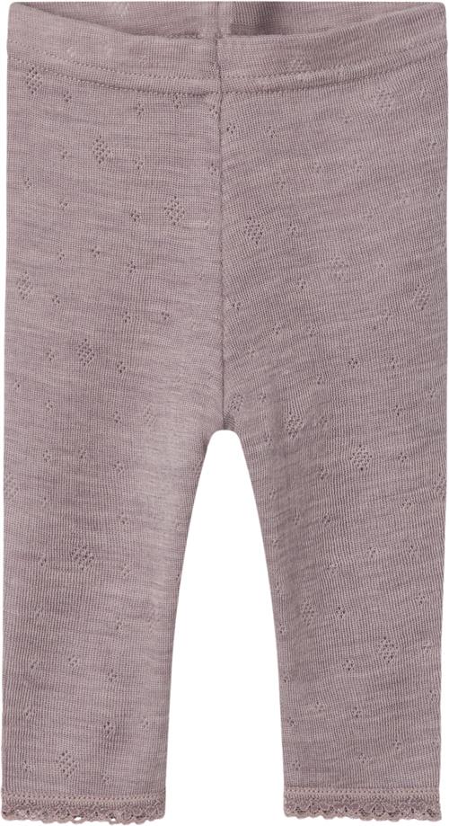 Se Name It Nbfwang Wool Needle Legging Solid N Str 80 - Purple Dove Leggings hos Magasin ved Magasin