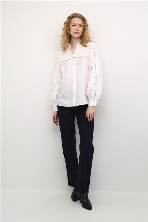 Culture Culio Iris Lace Shirt Kvinde Spring Gardenia Langærmede Skjorter Str XXL - hos Magasin