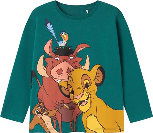 Name It Nmmjoost Lionking LS TOP WDI Str 110 - Antique Green Langærmede T-shirts hos Magasin