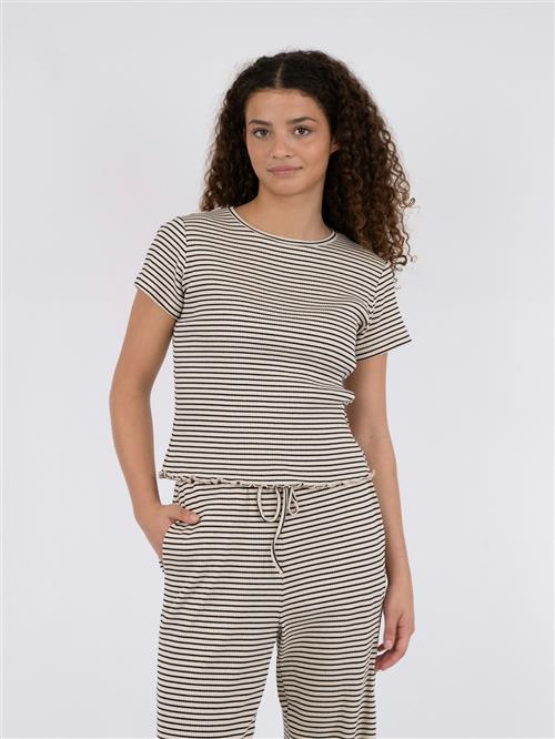 Neo Noir Lonnie Stripe Tee Kvinde Sand Toppe Str 44 - hos Magasin