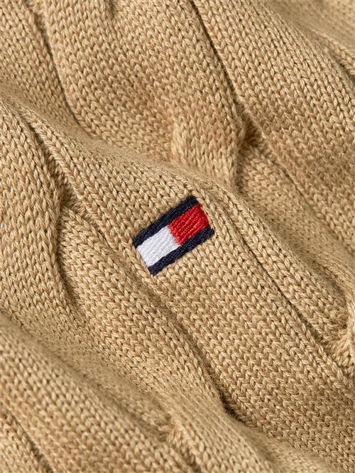 Se Tommy Hilfiger Classic Cotton Cable Crew Neck Mand Safari Canvas Sweaters Str L - hos Magasin ved Magasin