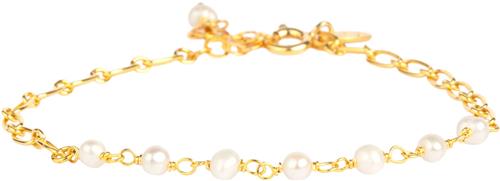 BeChristensen Daisy Pearl Bracelet Gold One Size - Perlearmbånd hos Magasin