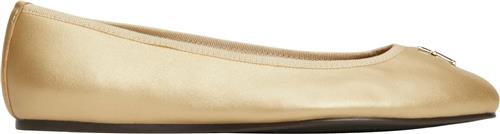 Tommy Hilfiger Gold Leather Ballerina Kvinde Gold Ballerinaer Str 41 - hos Magasin