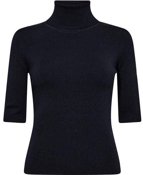 Filippa K Merino Elbow Sleeve Top Kvinde Navy Rullekraver Str S Merino - hos Magasin