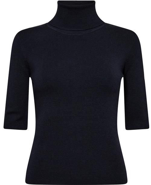 Filippa K Merino Elbow Sleeve Top Kvinde Navy Rullekraver Str M Merino - hos Magasin